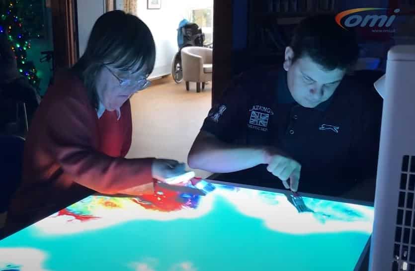 Autistic children adults using OMI Interactive Projector