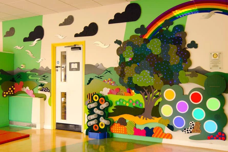 Public Institution Interior Design with Tactile Wall Murals