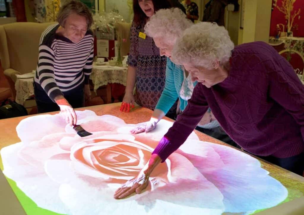 Seniors activity with interactive projection