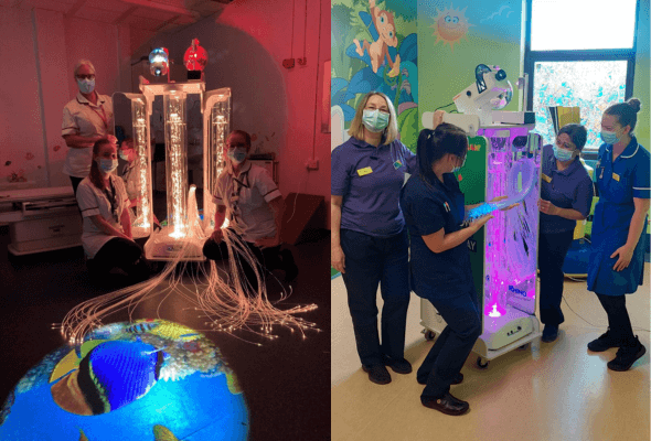 Sensory room created with sensory cart