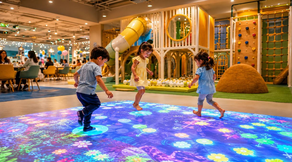 Indoor Play Center with Interactive Projection for Kids