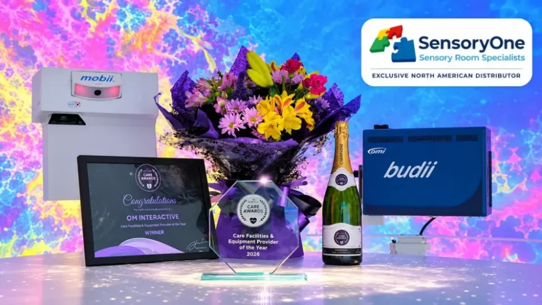 OM Interactive Care Facilities & Equipment Provider of the Year 2026 award with SensoryOne exclusive North American distributor
